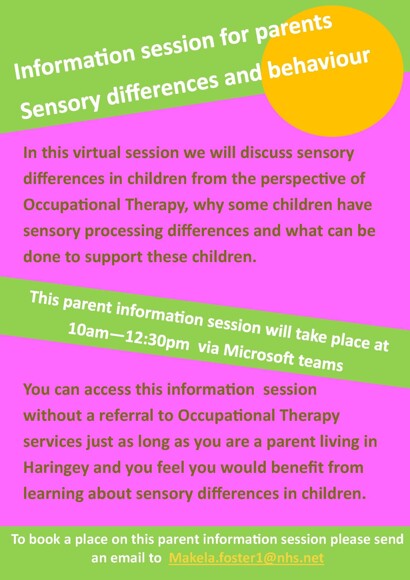 Sensory behaviour parent info session flyer 2024 1